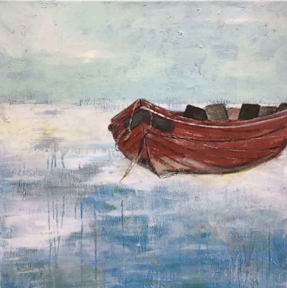 Gemälde Boot auf dem Eis