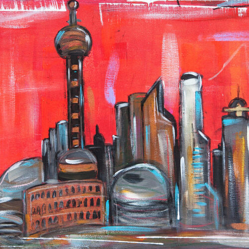 Gemälde Shanghai LAP Worldwide mit den schönsten Wahrzeichen der Metropole