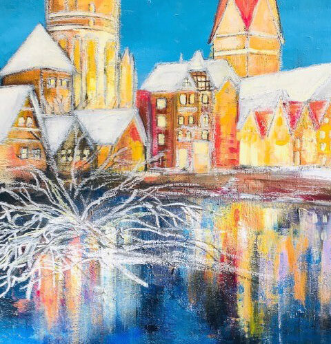 Gemälde Winterzeit an der Ilmenau
