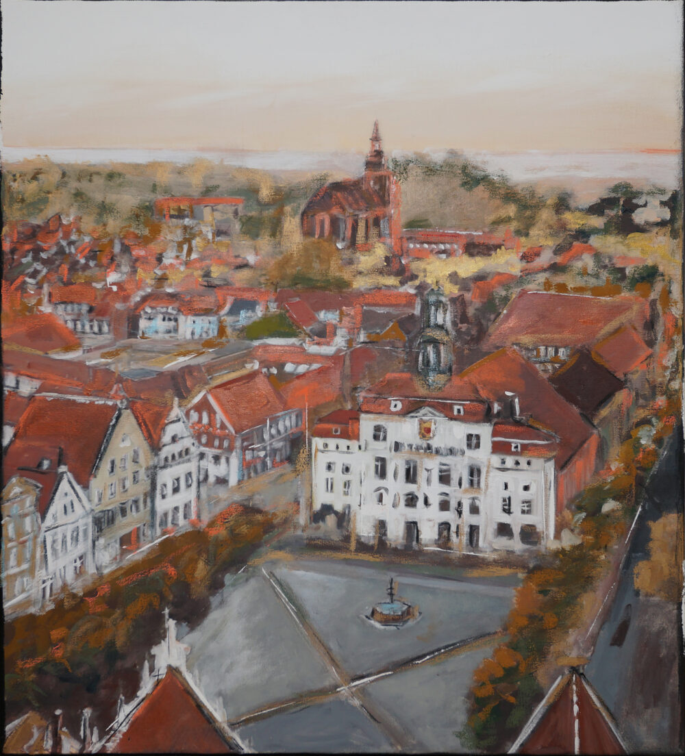 Lüneburg-Gemälde, Rathaus Lüneburg, Marktplatz Lüneburg, Karin Greife